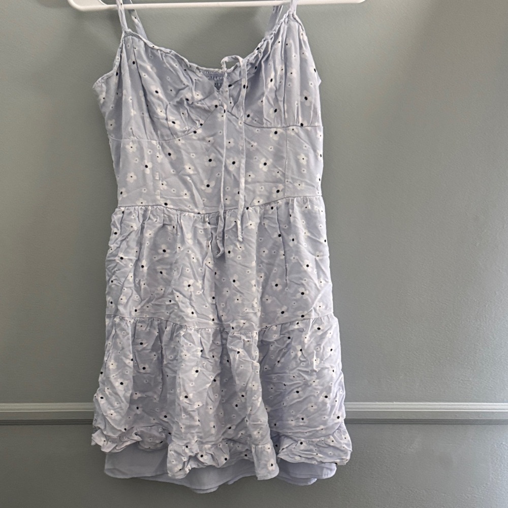 Hollister Lavender Eyelet Tie-Front Mini Dress